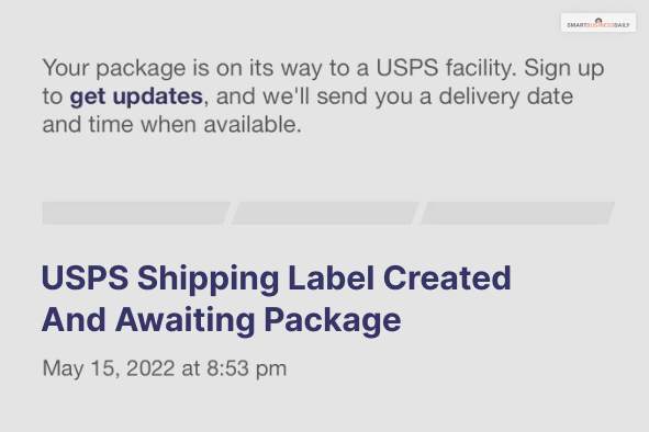 USPS shipping label created and awaiting package
