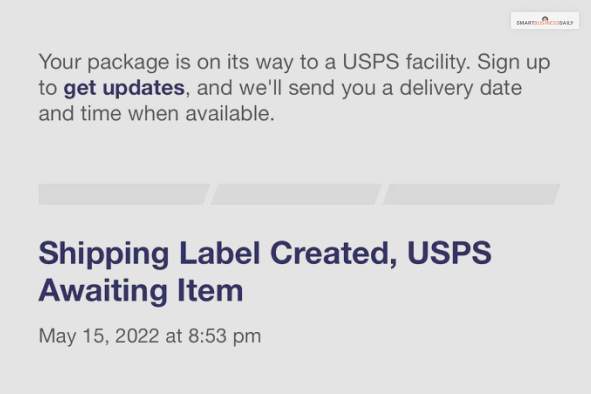 shipping label created, USPS awaiting item meaning