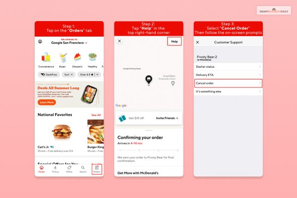 Cancel DoorDash Order from phone