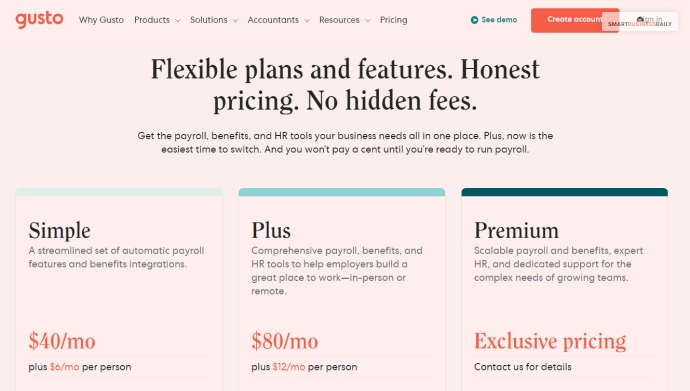 Gusto App Pricing