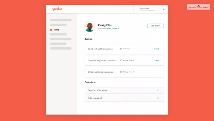 onboarding on Gusto