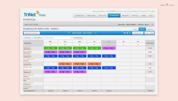 Time Tracking in trinet