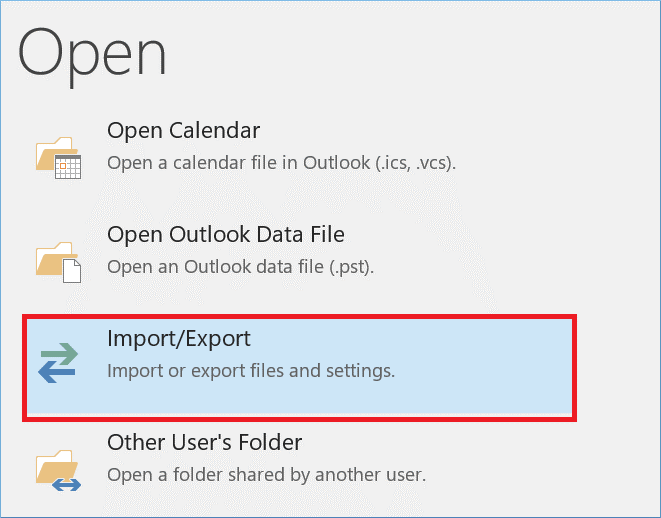 c.In File menu click Import Export