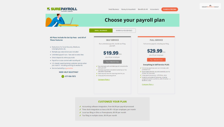 SurePayroll Pricing Plans