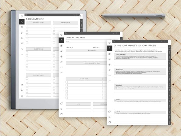 2024 Daily Productivity Planner for reMarkable 2 PDF Template