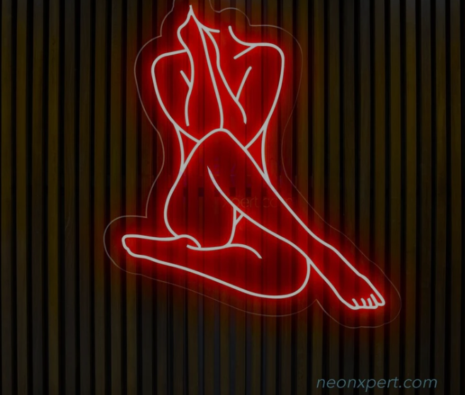 Female Body Silhouette Neon Light