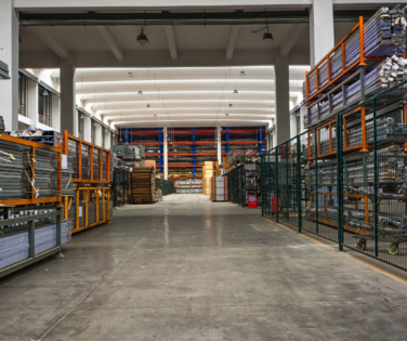 Drive-through machinery shed