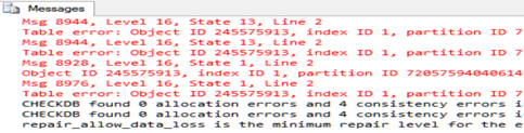 database objects are corrupted
