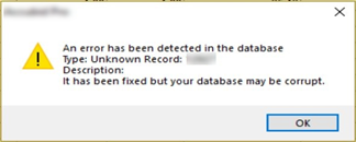 instance of issue experienced